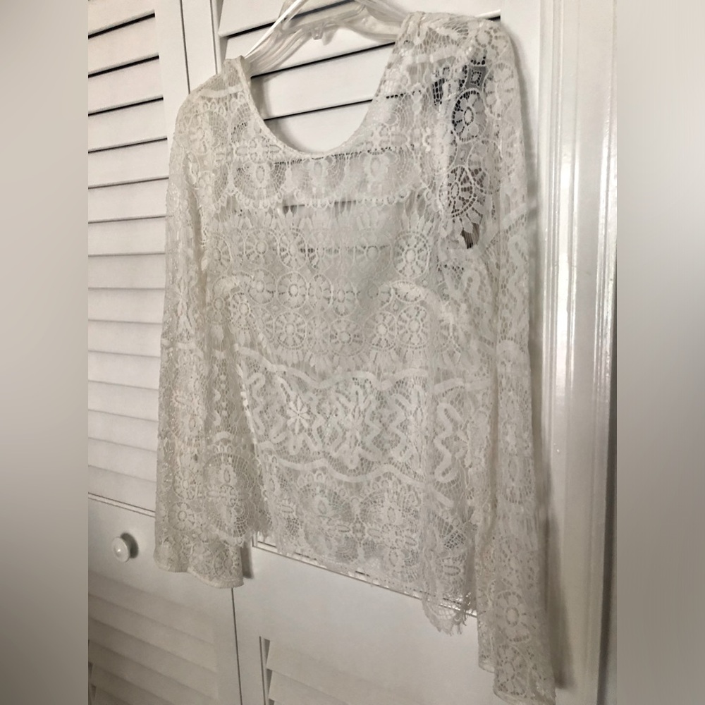H & M Lace Top with Deep V Back
